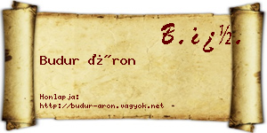 Budur Áron névjegykártya